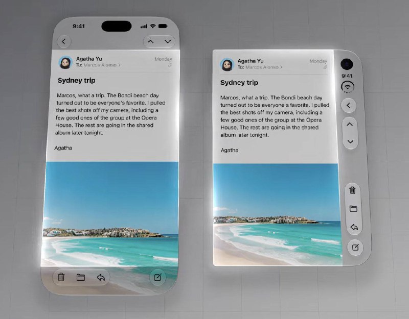 iPhone Duo暴露了国产折叠屏的半成品本质Passport-size 折叠, 或者按照国内说的阔折叠, 之前长期存在的担忧就是垂直空间不足.iOS 26 那会做透明 UI 的时候, 从可变 Dock 栏+半透明, 让 iPhone SE 的可用屏幕空间大幅度提升这点, 加上全屏滑动返回的推广, 就可见苹果在下决心从 HIG 范式层面解决这个问题.从结果来说, 苹果确实是下了很大的决心, 把状态栏和Dock底栏完全移动到了右边, 重做了状态图标和灵动岛. 就连顶栏都移动到了右边, 把垂直空间完全释放了出来.以及这样还有个重要的作用, 就是强制未适配应用不要用掉整个屏幕宽度, 导致列表元素出现恐怖的拉伸.更聪明的是, 这样对右手惯用手的用户来说, 点击返回/切换 Dock/点击搜索等操作都可以在右手单手完成. 当然这也是因为 TouchID 在右侧. 因此对原生框架的应用来说, 调整顶栏底栏自适应到右侧算是第一优先的事项.而外屏左手持握的话, 还是能用全屏/侧边返回, 以及借助 Apple Watch 解锁来兜底.内屏方面的话, 展开动画也非常惊艳, 而且视觉上保持了相当的连贯.更聪明的是, 展开状态下左边分屏的 App, 交互按钮也在左边, 方便左手直接按到.可以说这套设计上的创新, 足以让另外两家抢时间发阔折叠行为显得非常小丑.另外芯片上, N2 工艺带来了 40% 级别的持续性能, 特别是GPU性能, 加上VC 均热板, 这对厚度受限的折叠屏设计来说是非常重要的. 可以说目前市面上的阔折叠都无法与之抗衡.iPhone Duo暴露了国产折叠屏的半成品本质Passport-size 折叠, 或者按照国内说的阔折叠, 之前长期存在的担忧就是垂直空间不足.iOS 26 那会做透明 UI 的时候, 从可变 Dock 栏+半透明, 让 iPhone SE 的可用屏幕空间大幅度提升这点, 加上全屏滑动返回的推广, 就可见苹果在下决心从 HIG 范式层面解决这个问题.从结果来说, 苹果确实是下了很大的决心, 把状态栏和Dock底栏完全移动到了右边, 重做了状态图标和灵动岛. 就连顶栏都移动到了右边, 把垂直空间完全释放了出来.以及这样还有个重要的作用, 就是强制未适配应用不要用掉整个屏幕宽度, 导致列表元素出现恐怖的拉伸.更聪明的是, 这样对右手惯用手的用户来说, 点击返回/切换 Dock/点击搜索等操作都可以在右手单手完成. 当然这也是因为 TouchID 在右侧. 因此对原生框架的应用来说, 调整顶栏底栏自适应到右侧算是第一优先的事项.而外屏左手持握的话, 还是能用全屏/侧边返回, 以及借助 Apple Watch 解锁来兜底.内屏方面的话, 展开动画也非常惊艳, 而且视觉上保持了相当的连贯.更聪明的是, 展开状态下左边分屏的 App, 交互按钮也在左边, 方便左手直接按到.可以说这套设计上的创新, 足以让另外两家抢时间发阔折叠行为显得非常小丑.另外芯片上, N2 工艺带来了 40% 级别的持续性能, 特别是GPU性能, 加上VC 均热板, 这对厚度受限的折叠屏设计来说是非常重要的. 可以说目前市面上的阔折叠都无法与之抗衡.