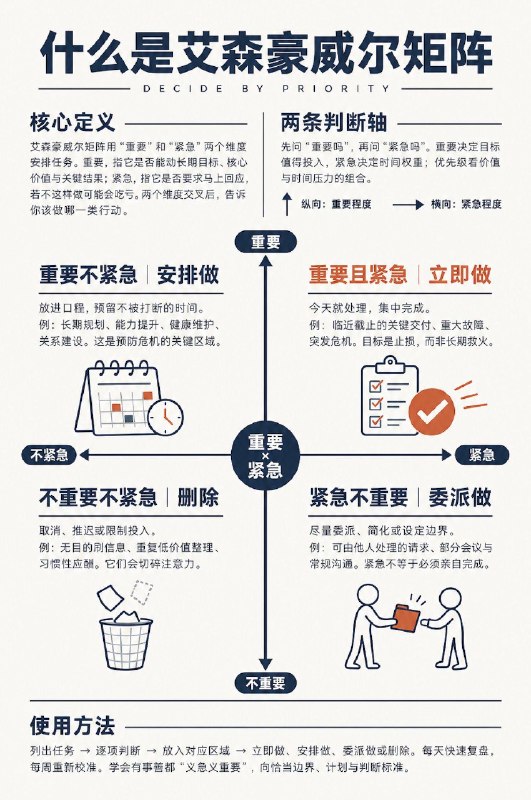 一个帮你分清事情轻重缓急、优先做真正重要的事的实用方法详解艾森豪威尔矩阵