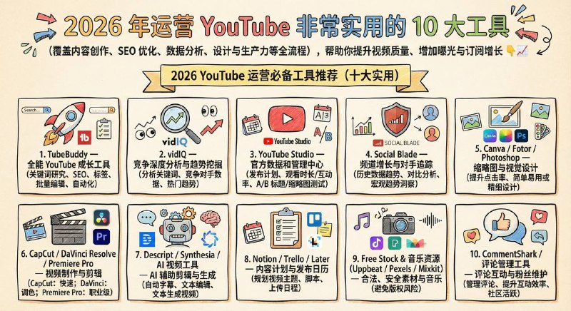 2026实用的YouTube运营工具🔧