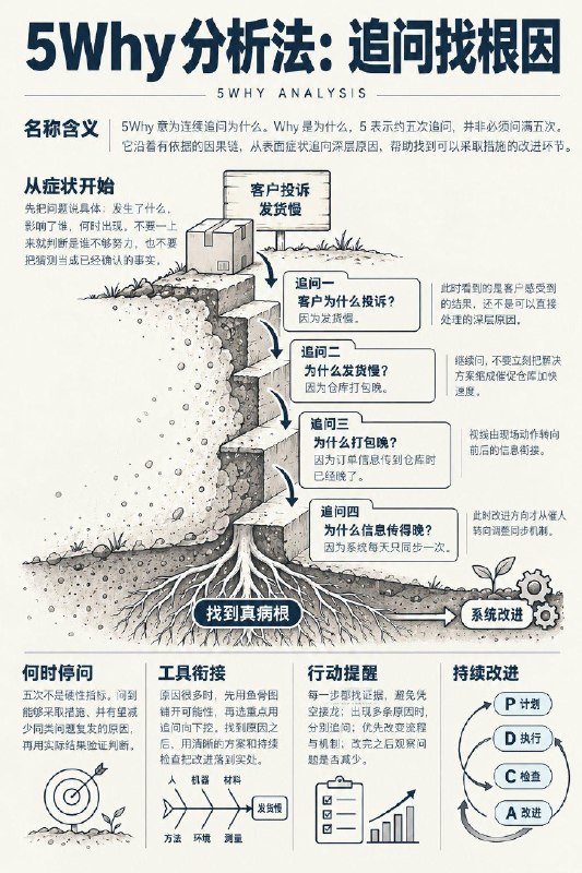 综合篇：解决问题的四大实用思维工具盘点5Why 分析法，鱼骨图，5W2H，PDCA 循环