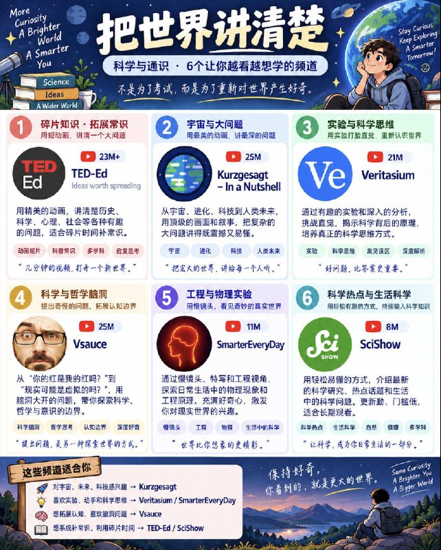 2026最值得关注的全球学习博主 TOP 20严选YouTube上那些知识类高质量频道，涵盖学习方法、生产效率，学科辅导，科学通识等方方面面2026最值得关注的全球学习博主 TOP 20严选YouTube上那些知识类高质量频道，涵盖学习方法、生产效率，学科辅导，科学通识等方方面面