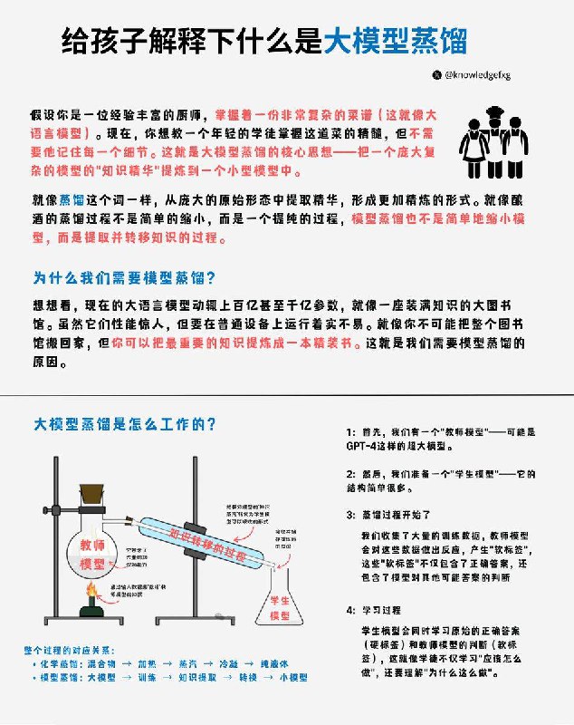 给孩子解释下什么是大模型蒸馏？#给孩子解释下  #AI小知识