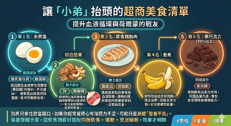 让「小弟」抬头的超商美食清单很多时候「力不从心」并非没兴趣，而是身体的营养没跟上