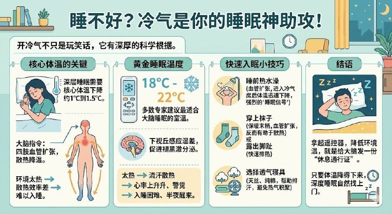 你是不是睡不好？那就开冷气吧