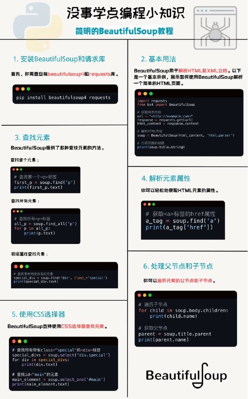 没事学点编程小知识爬虫入门BeautifulSoup必须张手就来的代码#编程小知识
