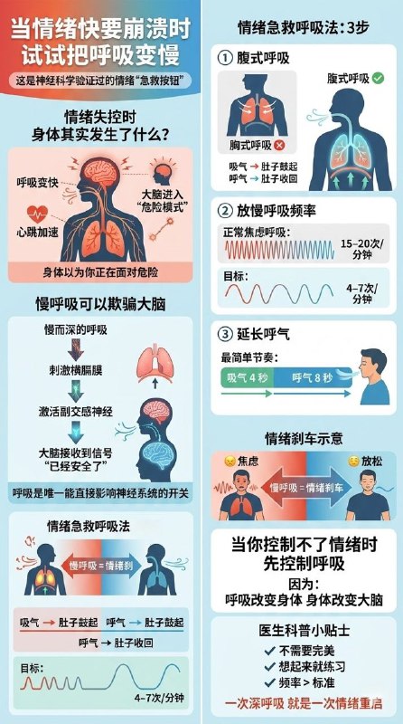 「健康科普：情绪崩溃时 深呼吸是最好用的刹车！」