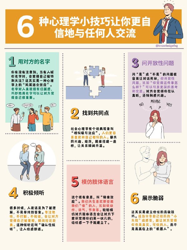 如何自信无障碍地与任何人交流，只需掌握如下6个心理学小技巧