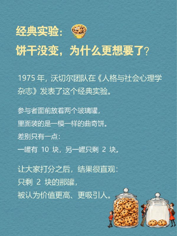 每天一个心理学知识｜稀缺效应先看一个很熟悉的场景👇直播间里一句 “最后 3 单！3、2、1”，明明你打定主意这个月不消费，手却忍不住点向付款