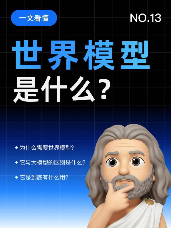 每天一个AI知识：世界模型是什么？🤔在AI飞速发展的今天，我们见证了大模型（LLM）的强大，也看到了各种AI工具带来的震撼