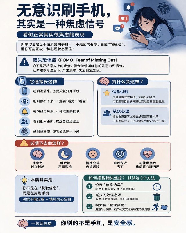 「无意识刷手机是一种错失焦虑」