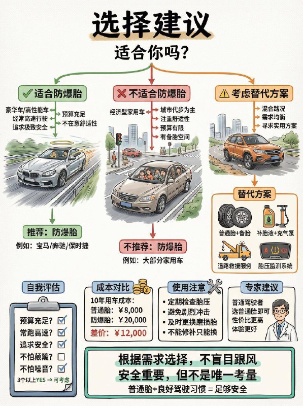 防爆胎真的“防爆”吗？1️⃣ 核心原理：硬碰硬普通胎： 胎壁薄，全靠气压撑着，一旦漏气瞬间塌陷